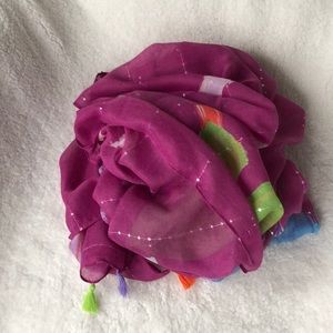 Desigual Brushes scarf with tassels